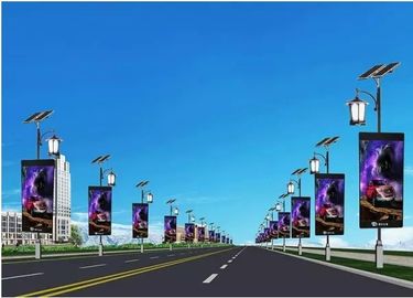 High Brightness Led Display Billboard 3G Wifi Street Light Advertising Pole Outdoor