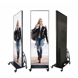 Moveable Outdoor LED Poster Screen Floor Stand Display With Wifi / 4G Control